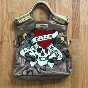 Ed Hardy Skull Love Tote